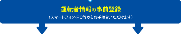 運転者情報の事前登録（スマートフォン・ＰＣ等からお手続きいただけます。）